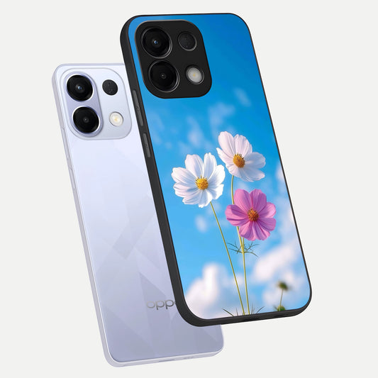  Tripple Flowers With Sky phone case For Oppo K13 5G showing premium glass back cover with detailed artwork