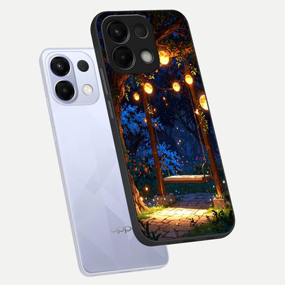  Twilight Garden Swing phone case For Oppo K13 5G showing premium glass back cover with detailed artwork