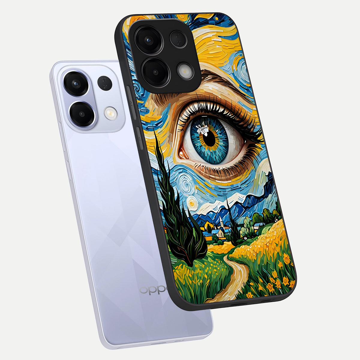 Van Gogh Eye phone case For Oppo K13 5G showing premium glass back cover with detailed artwork