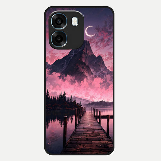  Beautiful Mountain View Glass Case For Oppo K14 5G back cover – full design glossy printed glass finish