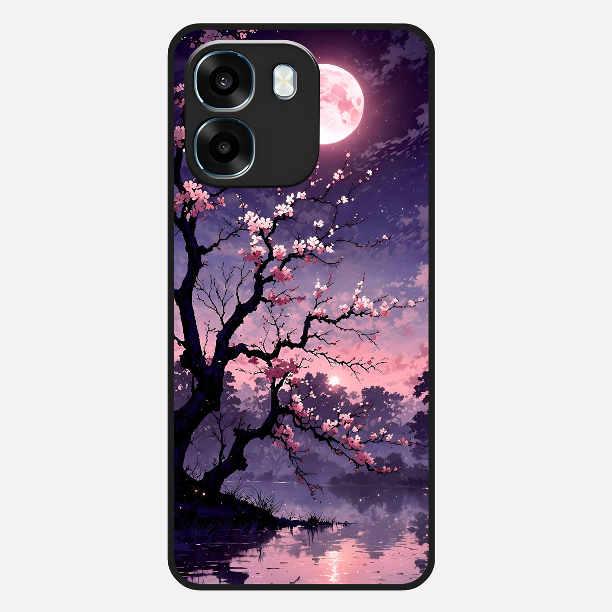  Blossom Pink Moon Glass Case For Oppo K14 5G back cover – full design glossy printed glass finish