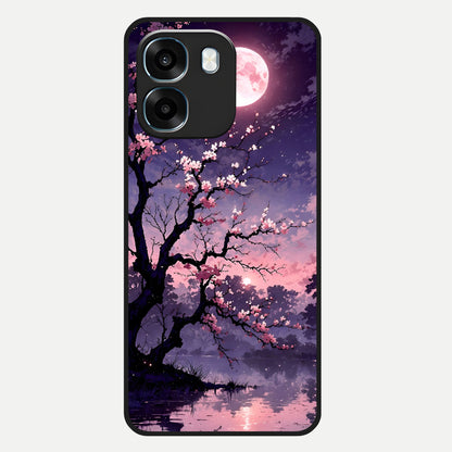  Blossom Pink Moon Glass Case For Oppo K14 5G back cover – full design glossy printed glass finish