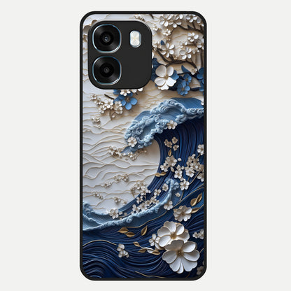  Blossom Wave Art Glass Case For Oppo K14 5G back cover – full design glossy printed glass finish