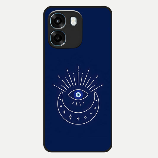  Blue Evil Eye Glass Case For Oppo K14 5G back cover – full design glossy printed glass finish