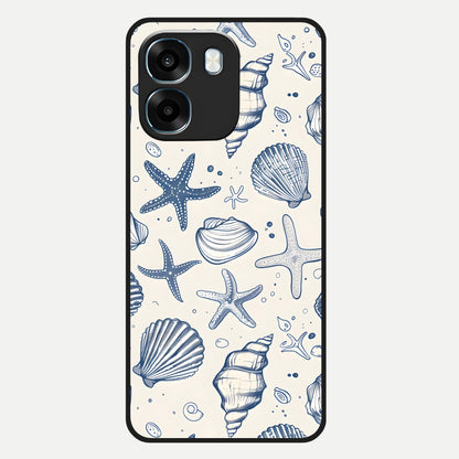  Blue Ocean Outline Glass Case For Oppo K14 5G back cover – full design glossy printed glass finish