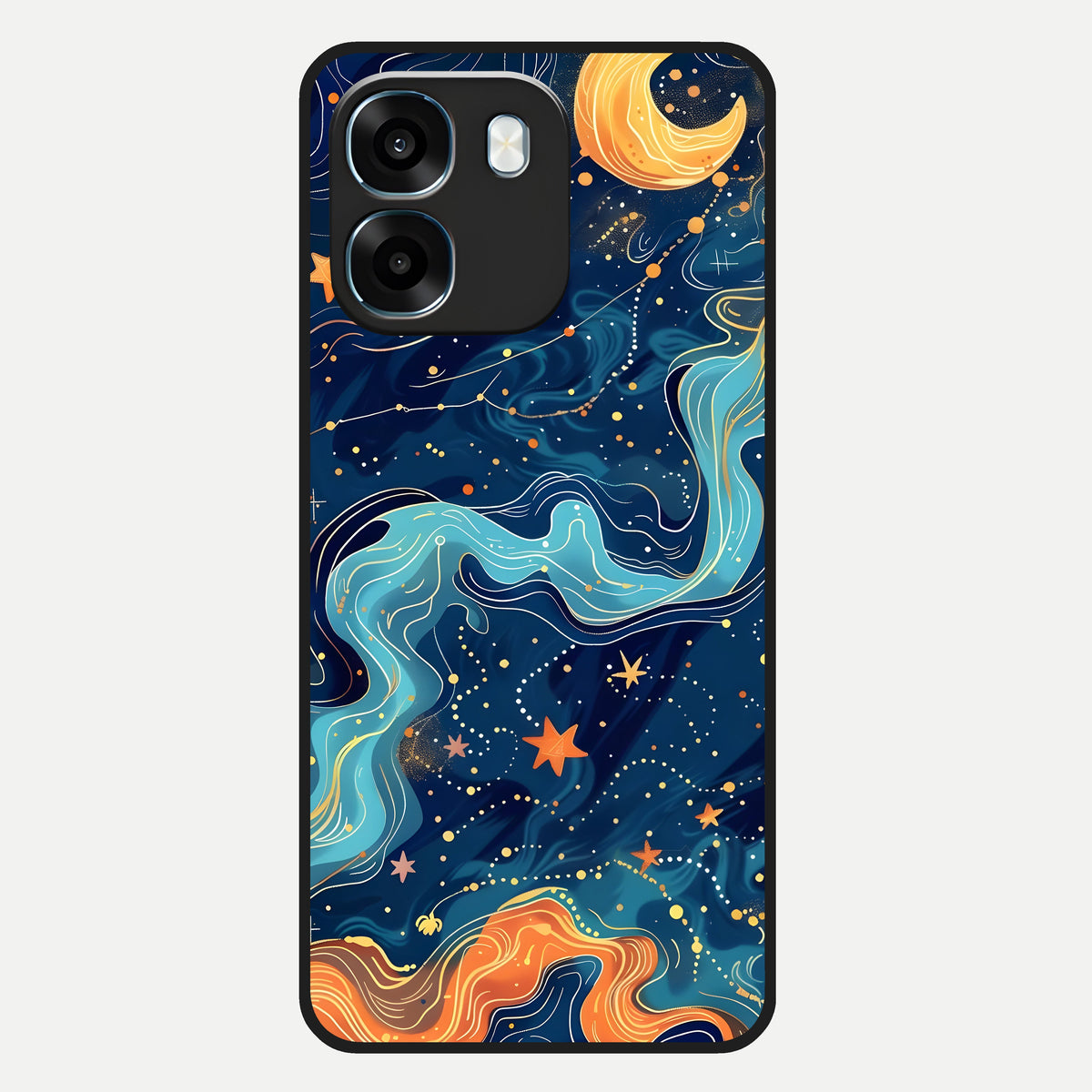  Celestial Dream Flow Glass Case For Oppo K14 5G back cover – full design glossy printed glass finish