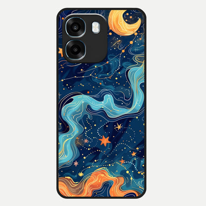 Celestial Dream Flow Glass Case For Oppo K14 5G back cover – full design glossy printed glass finish