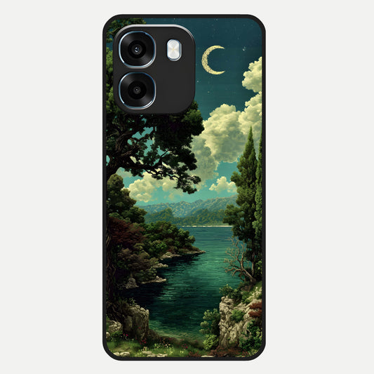  Celestial Lake Peace Glass Case For Oppo K14 5G back cover – full design glossy printed glass finish