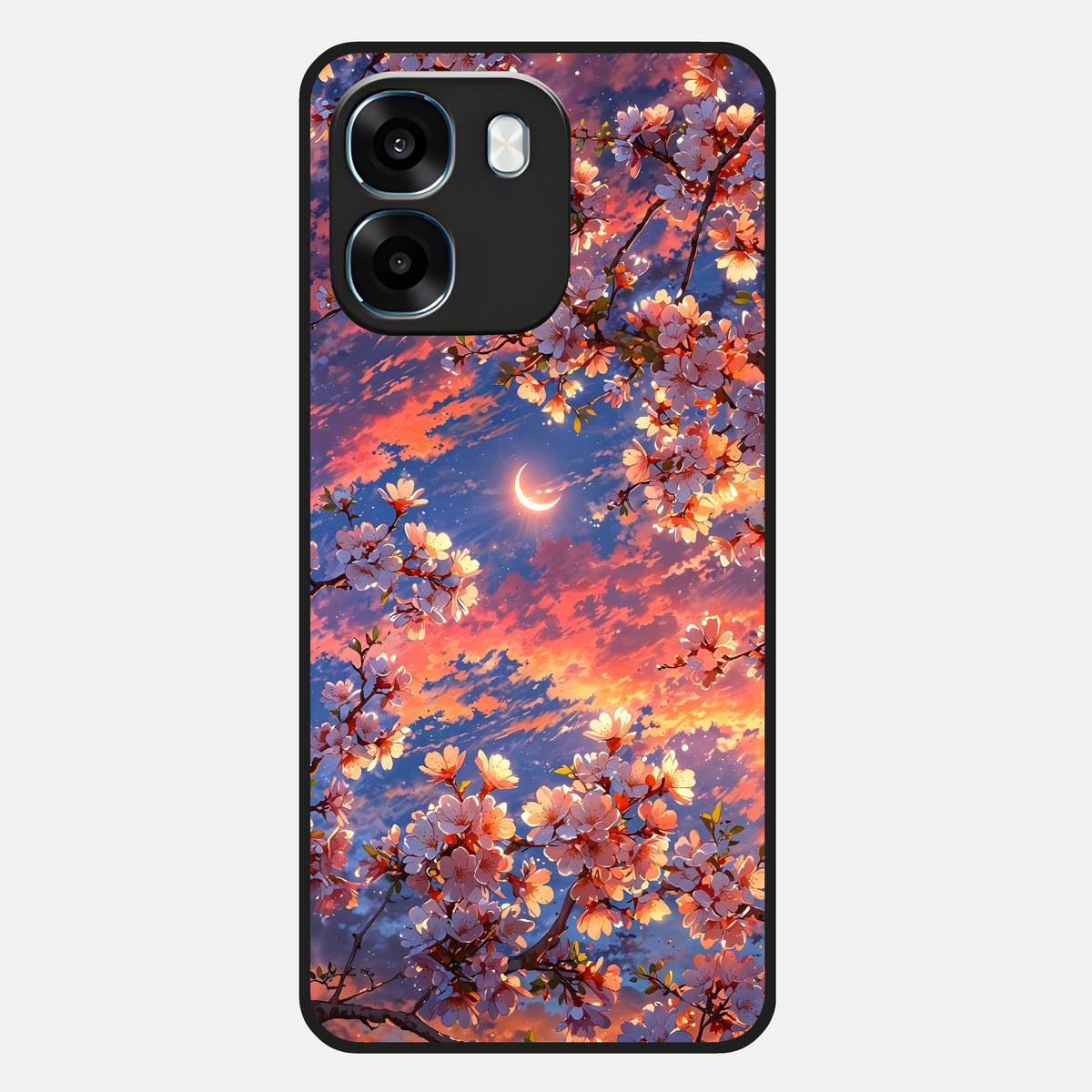  Celestial Sakura Sunset Glass Case For Oppo K14 5G back cover – full design glossy printed glass finish