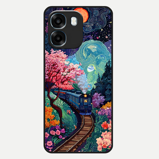  Celestial Train Journey Glass Case For Oppo K14 5G back cover – full design glossy printed glass finish