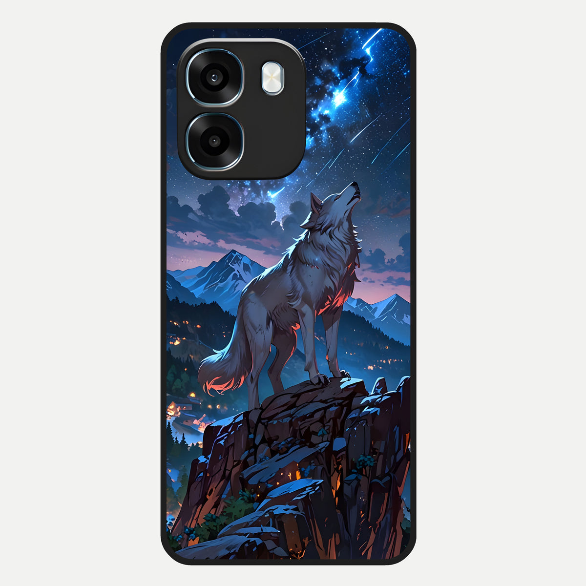  Celestial Wolf Howl Glass Case For Oppo K14 5G back cover – full design glossy printed glass finish