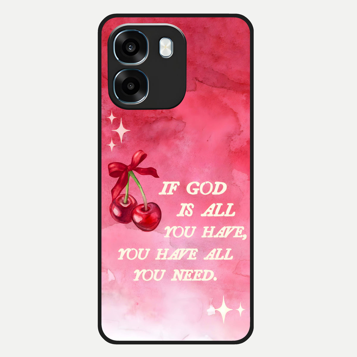  Cherry Quote Glass Case For Oppo K14 5G back cover – full design glossy printed glass finish