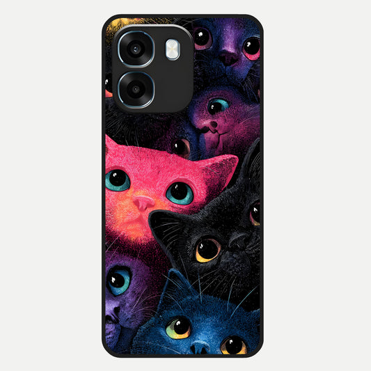  Cosmic Cats Dreams Glass Case For Oppo K14 5G back cover – full design glossy printed glass finish