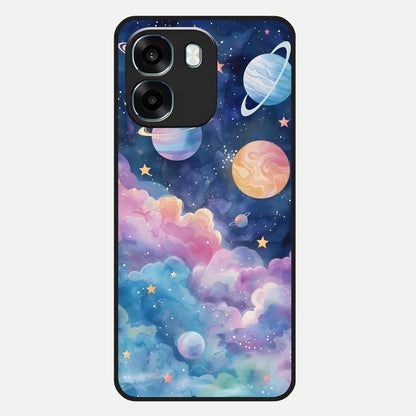  Cosmic Planet Dreams Glass Case For Oppo K14 5G back cover – full design glossy printed glass finish