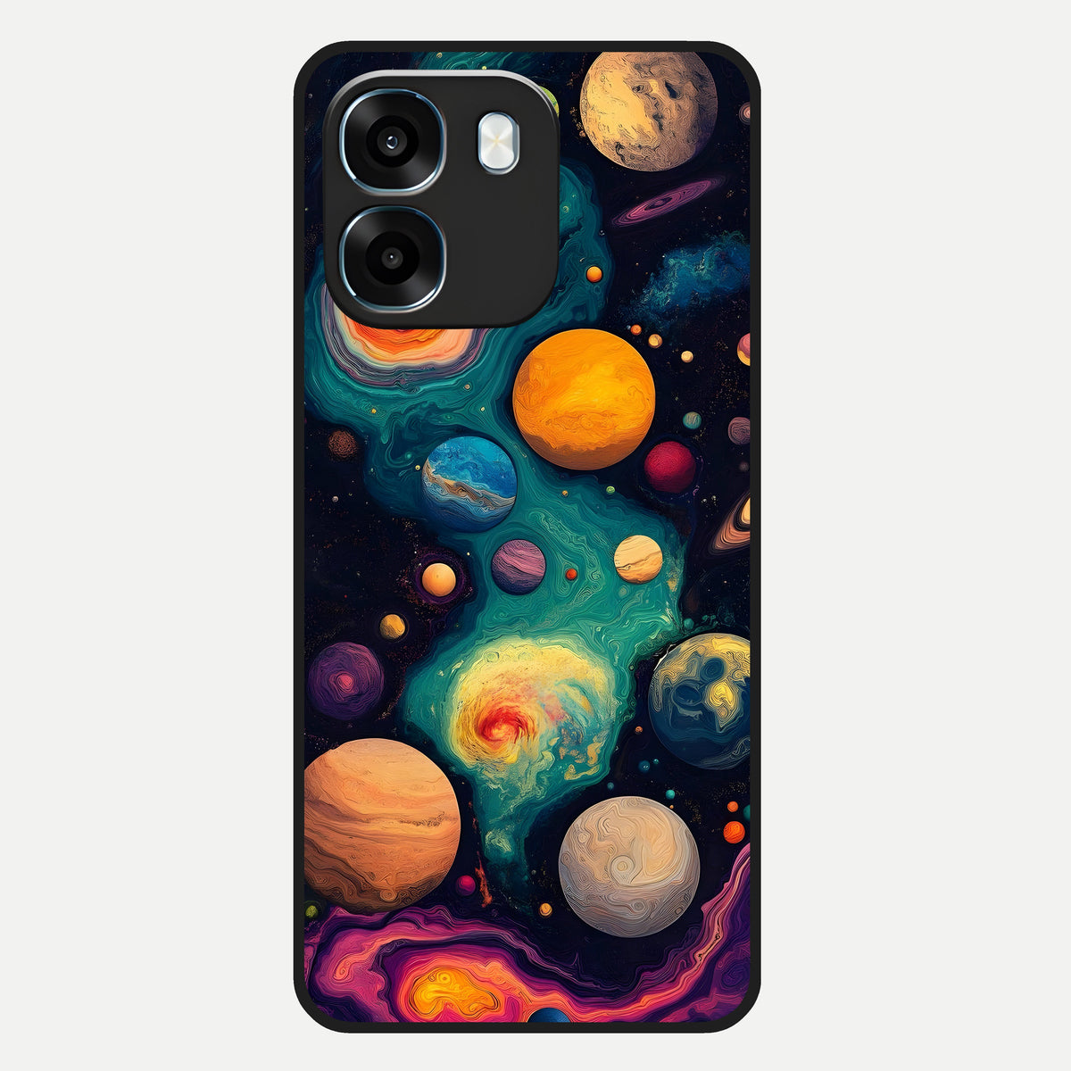  Cosmic Planet Journey Glass Case For Oppo K14 5G back cover – full design glossy printed glass finish
