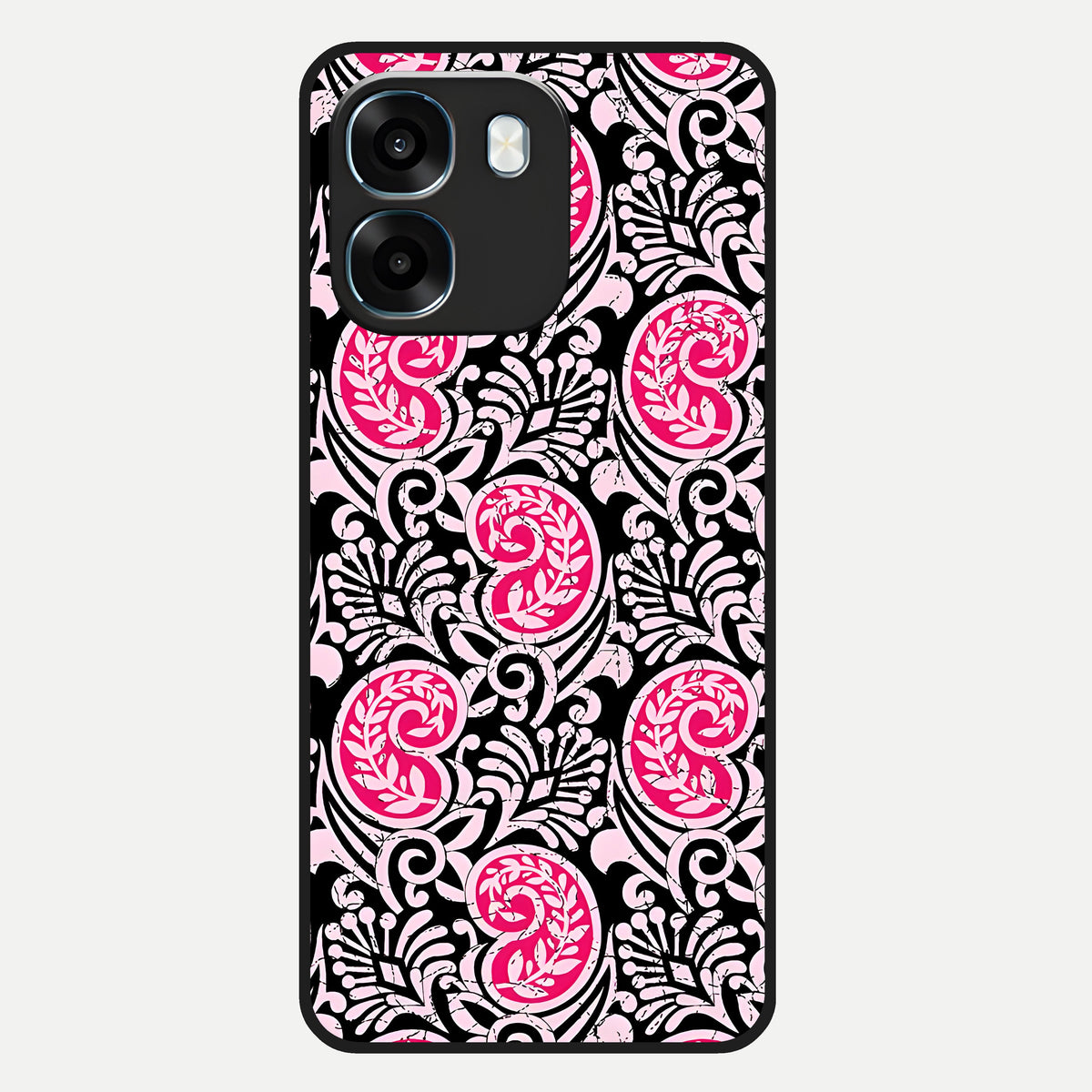  Crimson Paisley Charm Glass Case For Oppo K14 5G back cover – full design glossy printed glass finish