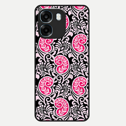  Crimson Paisley Charm Glass Case For Oppo K14 5G back cover – full design glossy printed glass finish