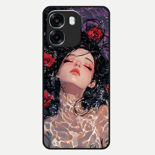  Crimson Rose Serenity Glass Case For Oppo K14 5G back cover – full design glossy printed glass finish