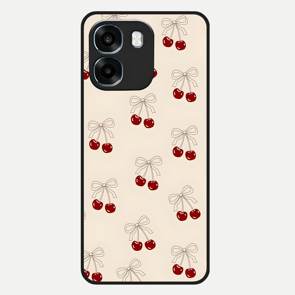  Cute Cherry Pattern Glass Case For Oppo K14 5G back cover – full design glossy printed glass finish