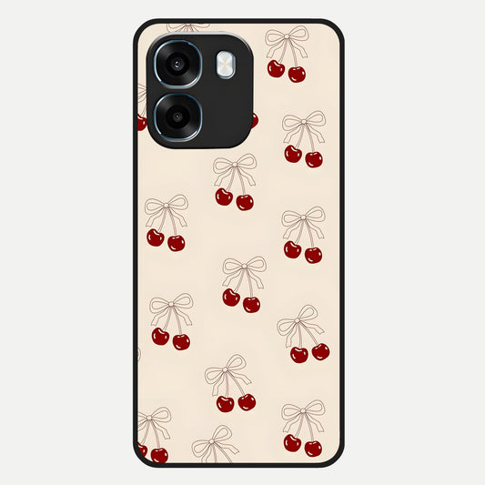  Cute Cherry Pattern Glass Case For Oppo K14 5G back cover – full design glossy printed glass finish
