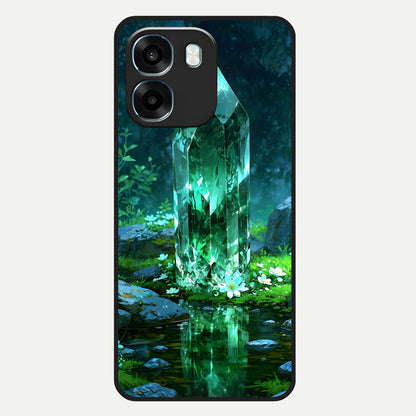  Emerald Light Crystal Glass Case For Oppo K14 5G back cover – full design glossy printed glass finish