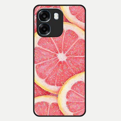  Glitter Grapefruit Glass Case For Oppo K14 5G back cover – full design glossy printed glass finish