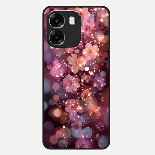  Glowing Petal Bliss Glass Case For Oppo K14 5G back cover – full design glossy printed glass finish