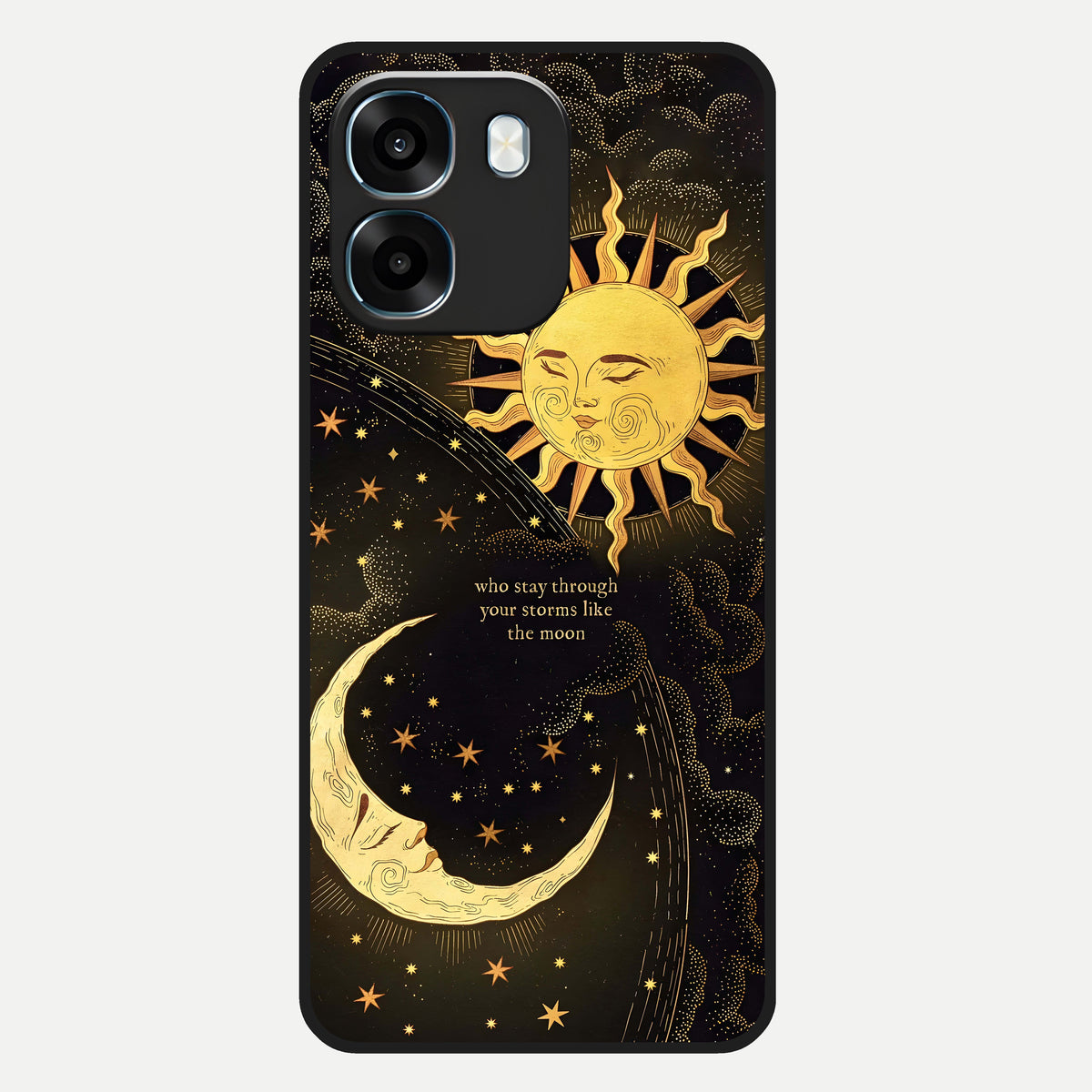  Golden Lunar Love Glass Case For Oppo K14 5G back cover – full design glossy printed glass finish