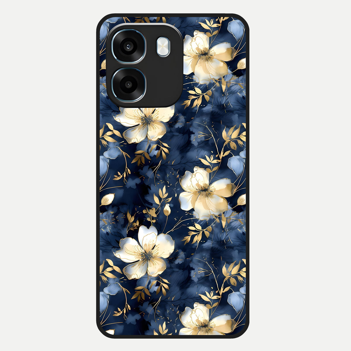  Golden Midnight Bloom Glass Case For Oppo K14 5G back cover – full design glossy printed glass finish