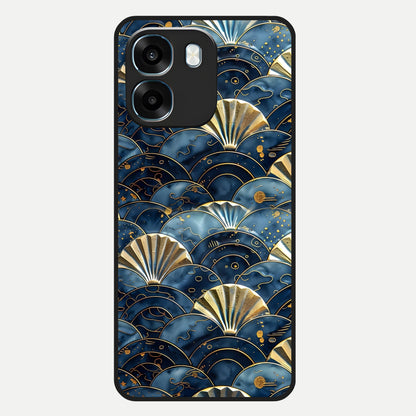  Golden Wave Luxe Glass Case For Oppo K14 5G back cover – full design glossy printed glass finish