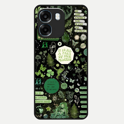  Green Mandala Pattern Glass Case For Oppo K14 5G back cover – full design glossy printed glass finish