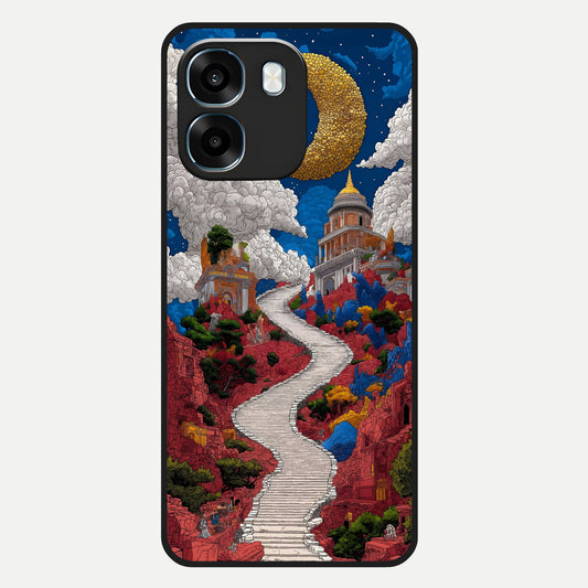  Heavenly Moon Path Glass Case For Oppo K14 5G back cover – full design glossy printed glass finish