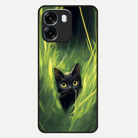  Hidden Cat Whisper Glass Case For Oppo K14 5G back cover – full design glossy printed glass finish