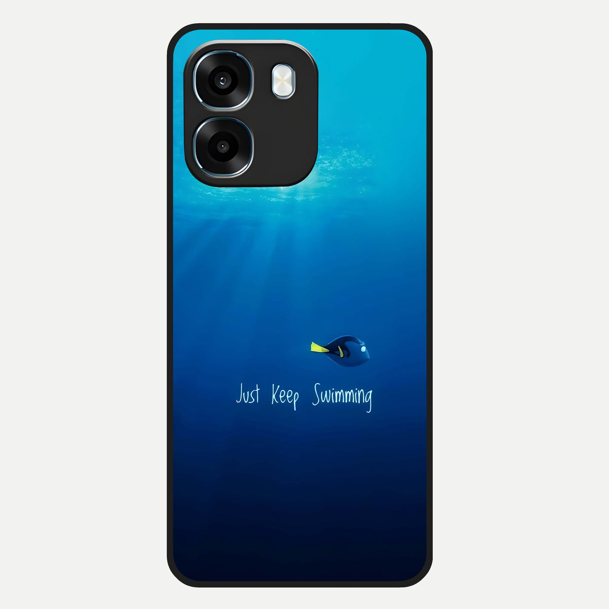  Just Keep Swimming Glass Case For Oppo K14 5G back cover – full design glossy printed glass finish