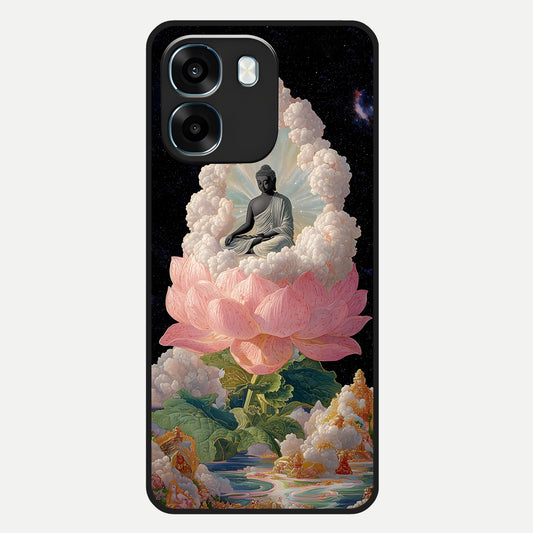  Lotus Divine Peace Glass Case For Oppo K14 5G back cover – full design glossy printed glass finish