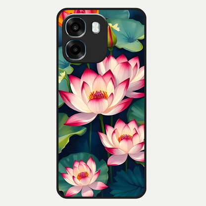  Lotus Dream Serenity Glass Case For Oppo K14 5G back cover – full design glossy printed glass finish