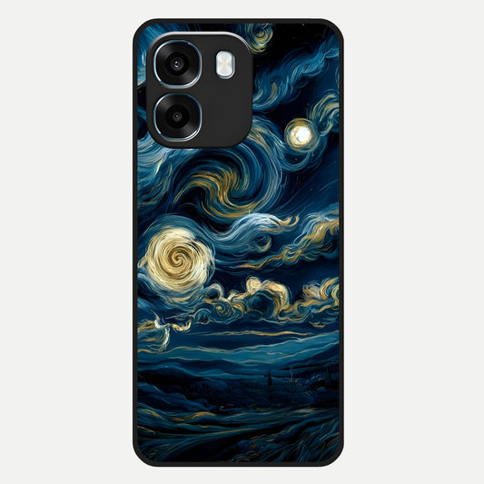  Midnight Sky Whirl Glass Case For Oppo K14 5G back cover – full design glossy printed glass finish