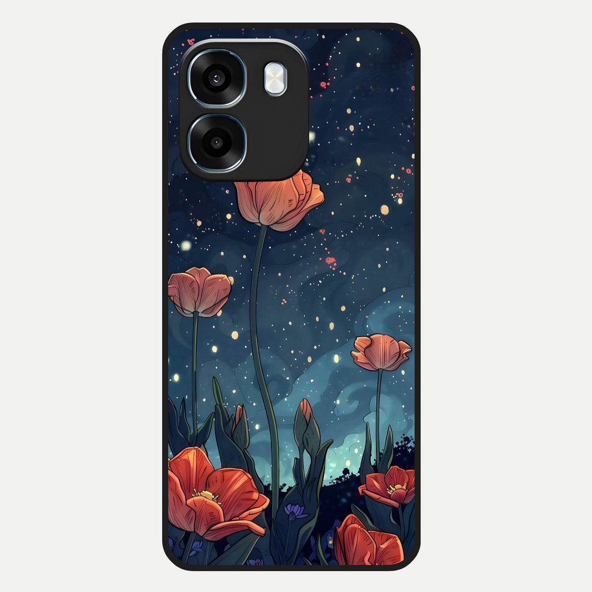  Midnight Tulip Glow Glass Case For Oppo K14 5G back cover – full design glossy printed glass finish