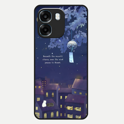  Moonlit Cat Silence Glass Case For Oppo K14 5G back cover – full design glossy printed glass finish