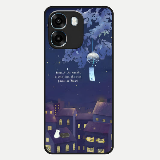  Moonlit Cat Silence Glass Case For Oppo K14 5G back cover – full design glossy printed glass finish