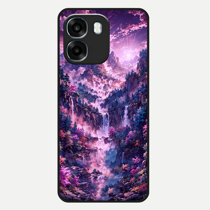  Mystic Cascade Peaks Glass Case For Oppo K14 5G back cover – full design glossy printed glass finish