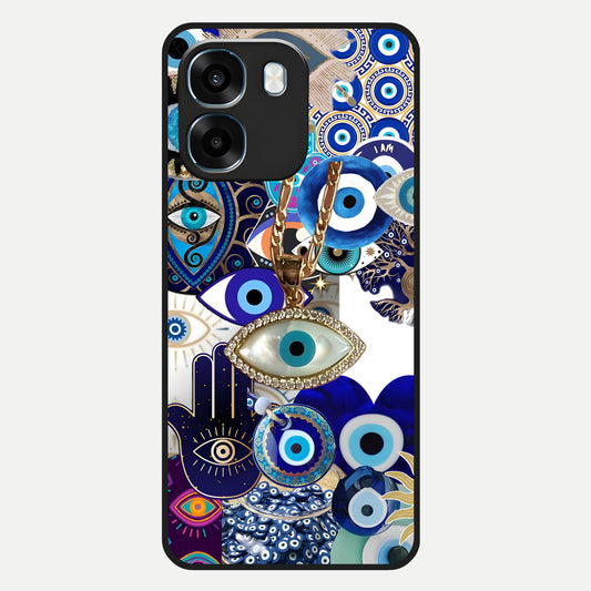  Mystic Charm Eye Glass Case For Oppo K14 5G back cover – full design glossy printed glass finish
