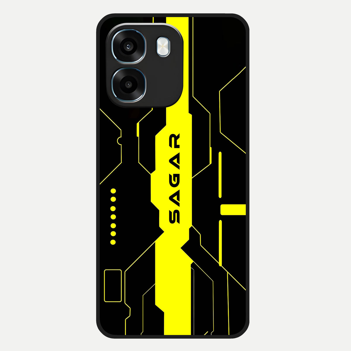  Neon CYBERPUNK Custom Name Glass Case For Oppo K14 5G back cover – full design glossy printed glass finish