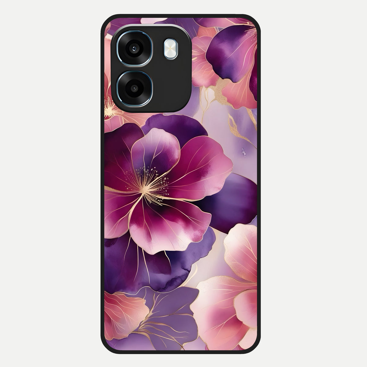  Pink Bouquet Florals Glass Case For Oppo K14 5G back cover – full design glossy printed glass finish