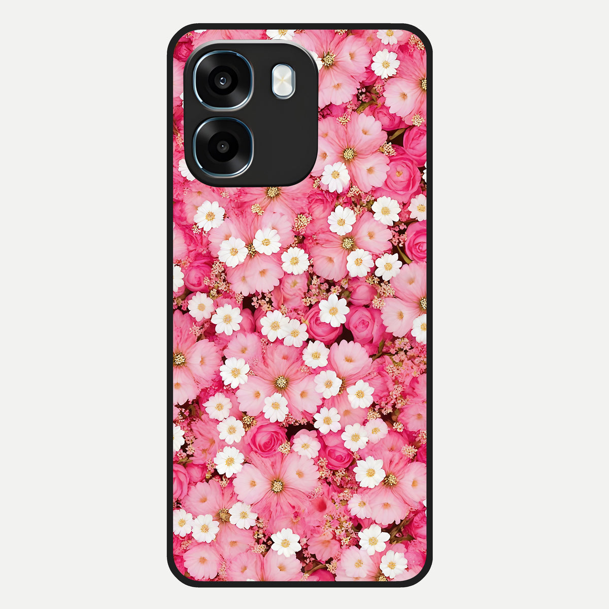 Pink Daisy Bliss Glass Case For Oppo K14 5G back cover – full design glossy printed glass finish