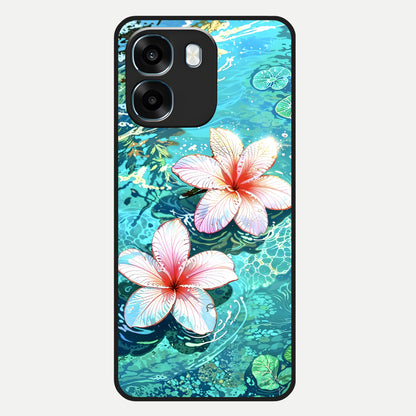  Pink Flowers in Water Glass Case For Oppo K14 5G back cover – full design glossy printed glass finish