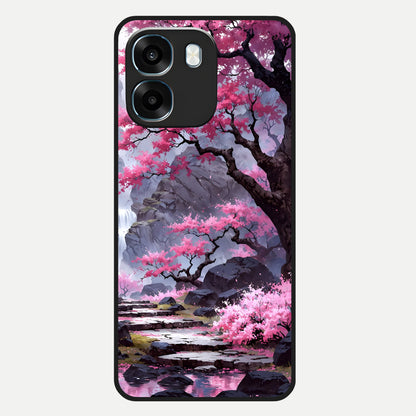  Pink Sunflower Glow Glass Case For Oppo K14 5G back cover – full design glossy printed glass finish