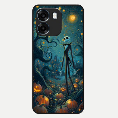  Pumpkin Moon Night Glass Case For Oppo K14 5G back cover – full design glossy printed glass finish