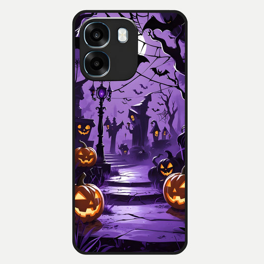  Pumpkin Patch Halloween Glass Case For Oppo K14 5G back cover – full design glossy printed glass finish