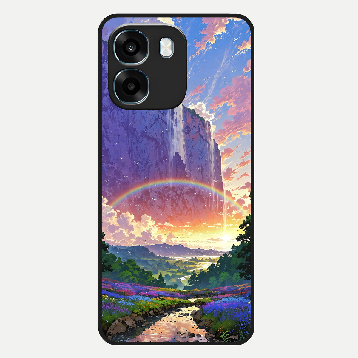  Rainbow Valley Dream Glass Case For Oppo K14 5G back cover – full design glossy printed glass finish